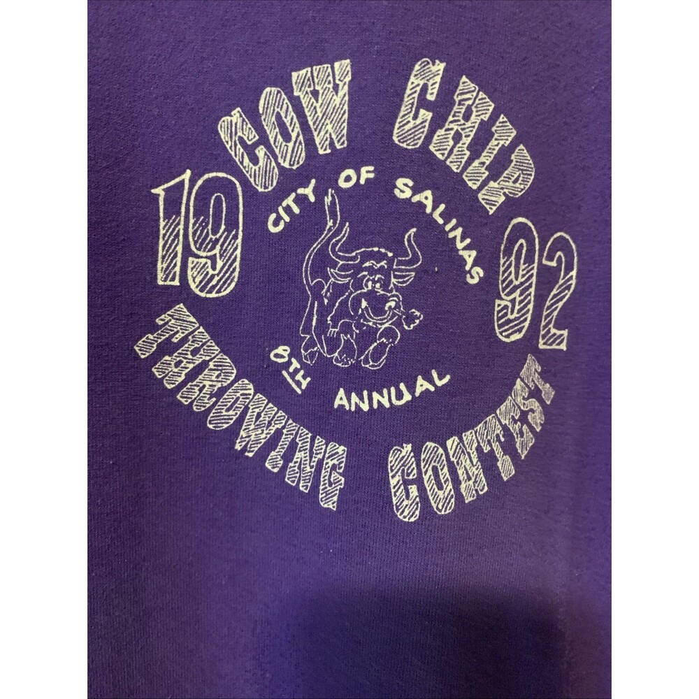 Vintage Single Stitch, Graphic T-Shirt, 1992 Cow Chip Throwing Contest T-shirt